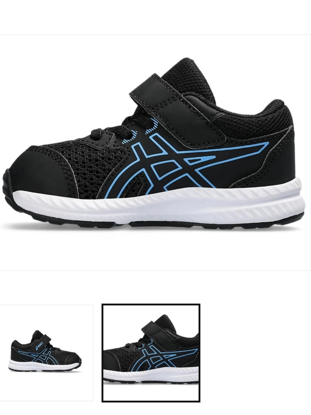 New ASICS Kids' Black & Blue Contend 8 TS Running Shoe - Picture 3 of 10